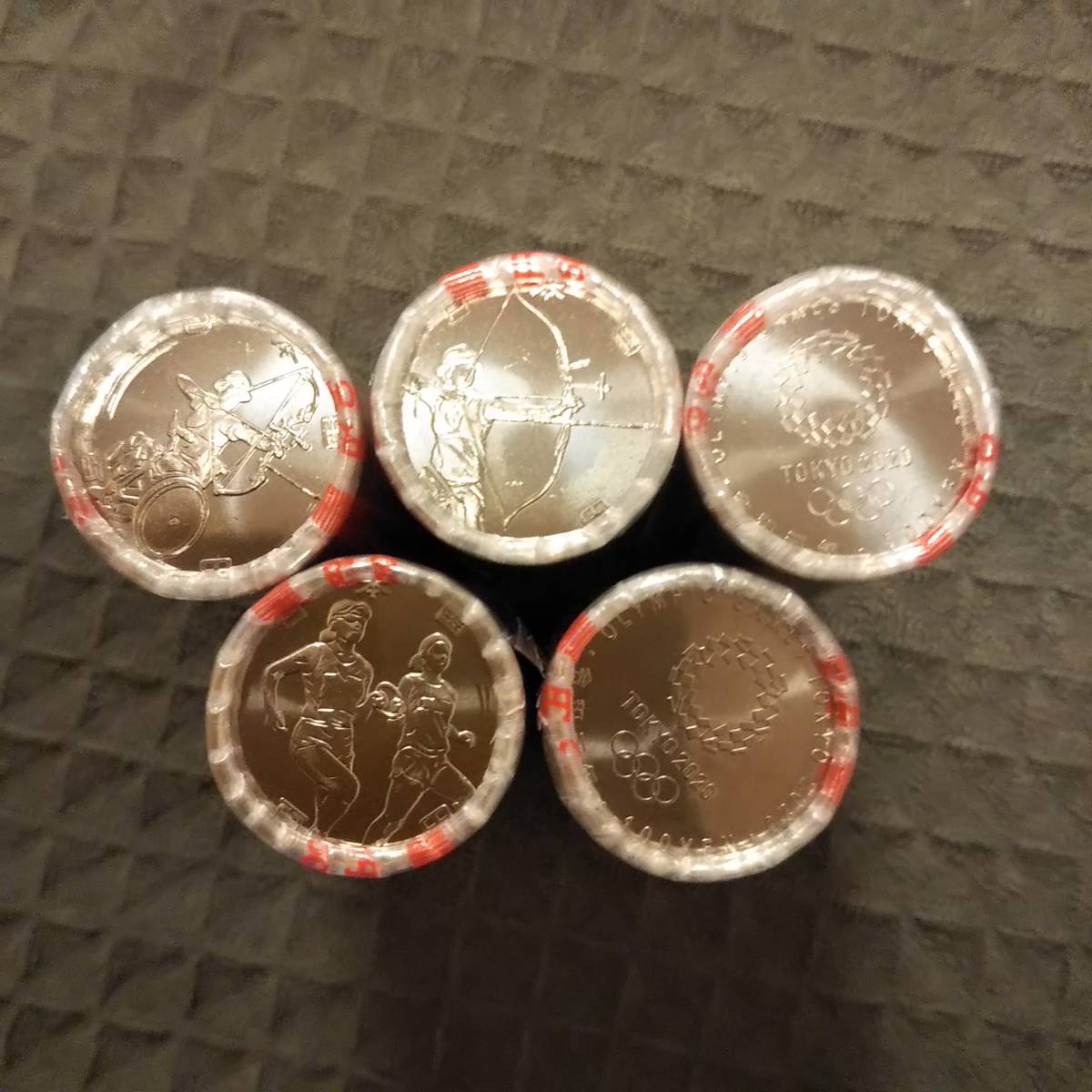 【記念貨幣ロール5本_A16】 2020年 東京オリンピック・パラリンピック競技大会 記念貨幣 第三次 100円 ロール 5本