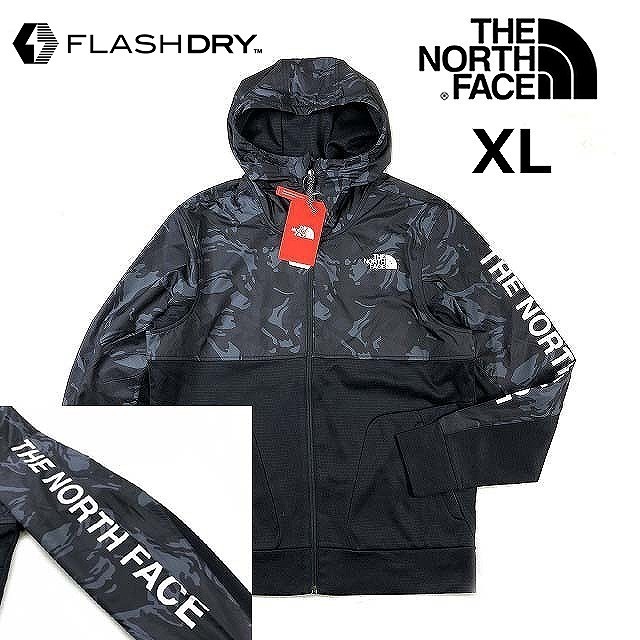 定番人気，お得 1円 売切 正規 THE NORTH FACE ノースフェイス フラッシュドライ フルジップ ジャケット 袖ロゴ 速乾 XL 黒 迷彩 180915-45(その他)｜売買されたオークション情報、yahooの商品情報をアーカイブ公開 - 男性用