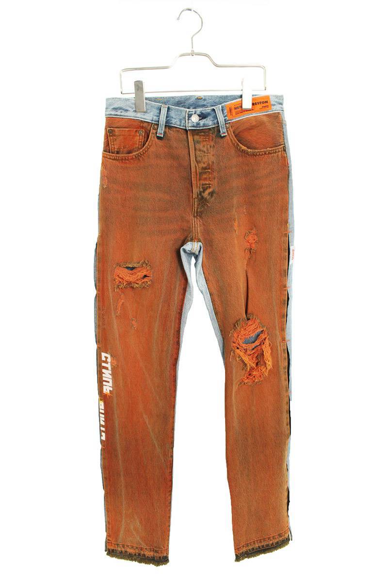 ヘロンプレストン HERON PRESTON リーバイス ペイント切替デニムパンツ 