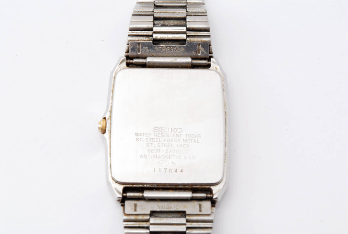 稼動品 セイコー SEIKO Spirit 5E31-5A70 クオーツ式 メンズ腕時計の 