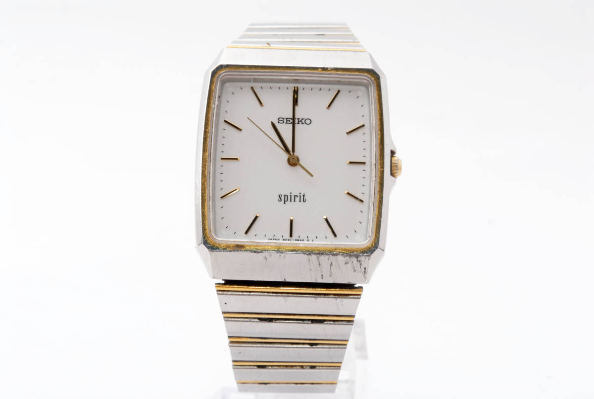 稼動品 セイコー SEIKO Spirit 5E31-5A70 クオーツ式 メンズ腕時計の 