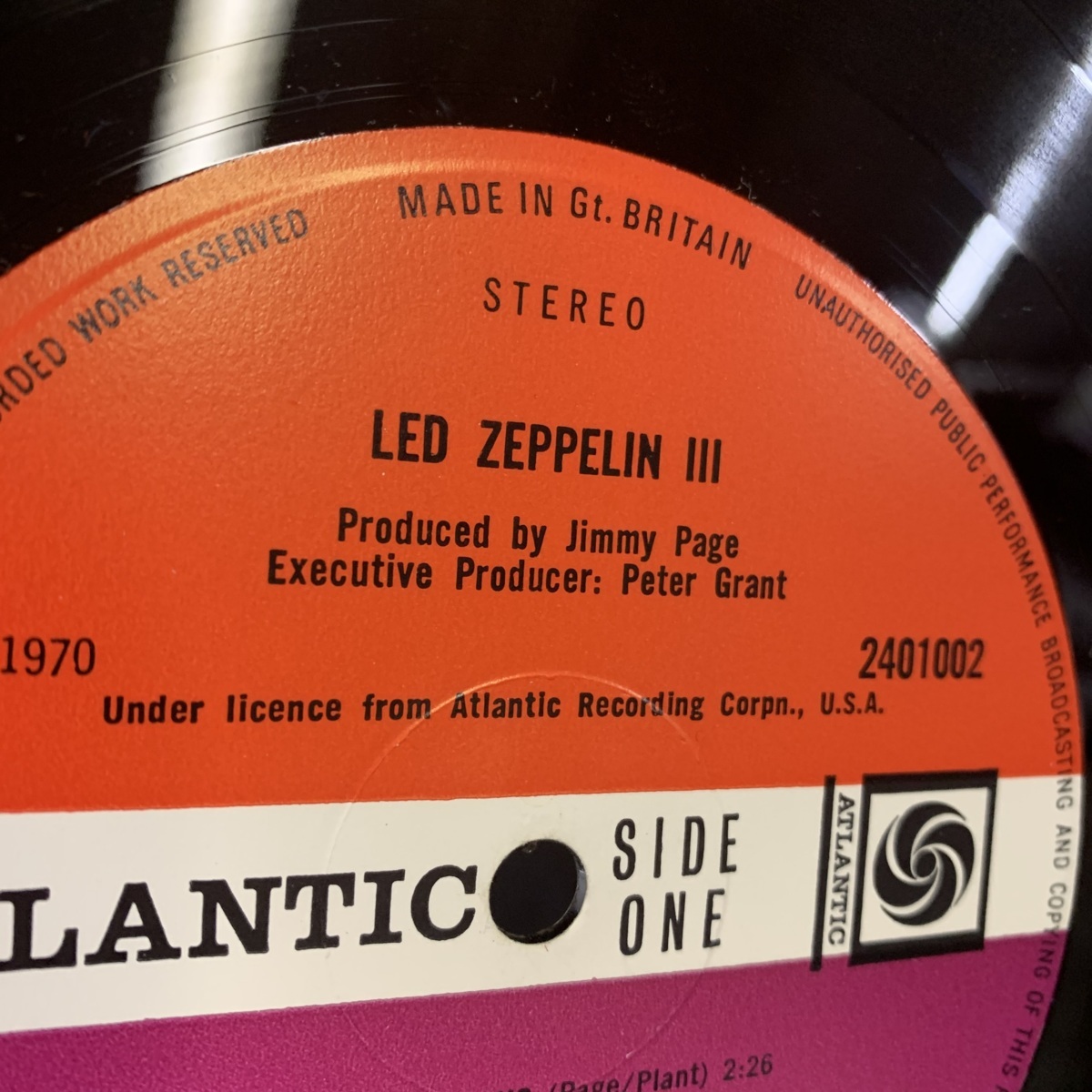 Led Zeppelin III ZEPPELIN | ⁄ LED - First Pressing UK盤 