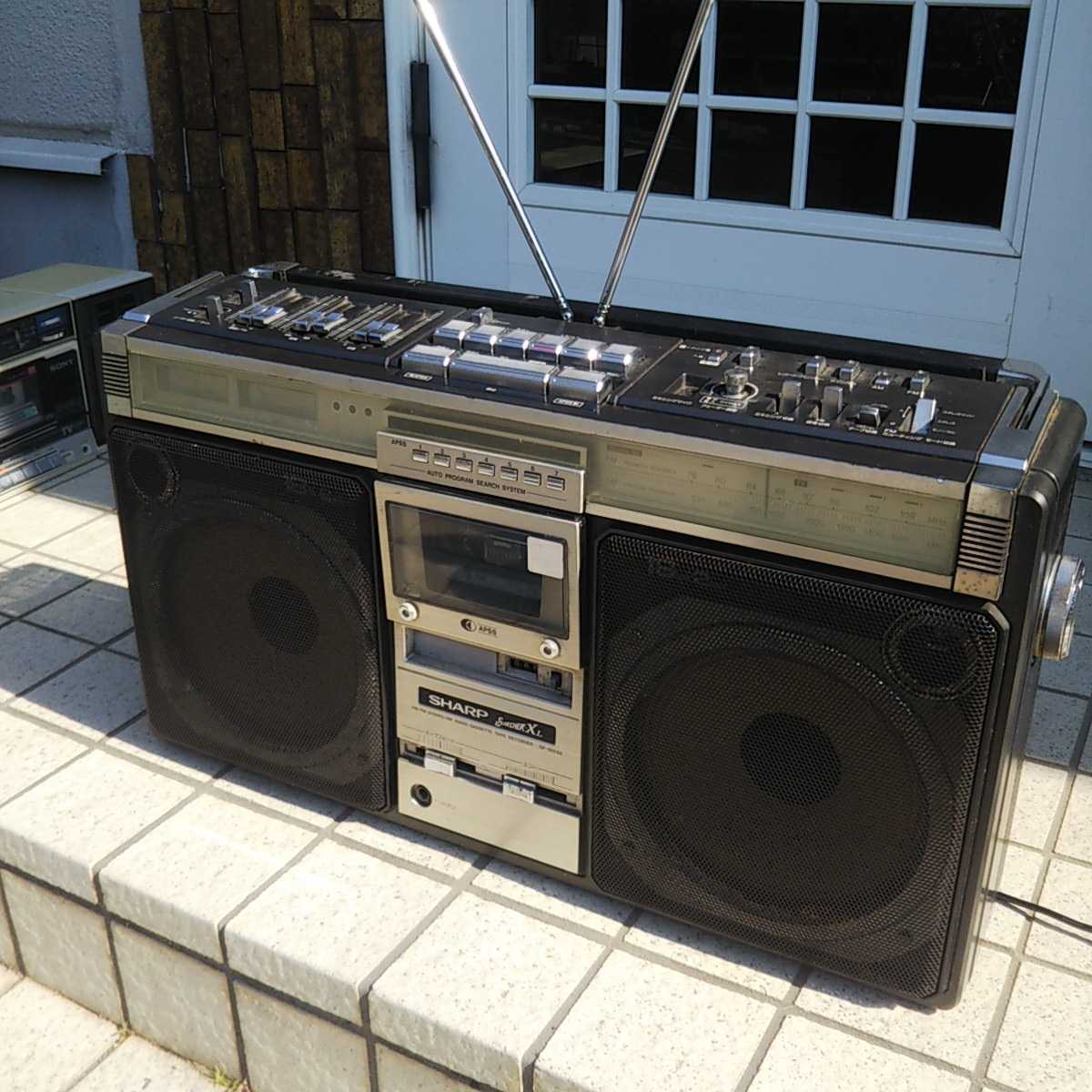 再生確認シャープ SHARP ラジオ付ステレオテープレコーダー GF-505SB シャープSHARP GF-505SB ラジカセ 昭和レトロ ジャンク