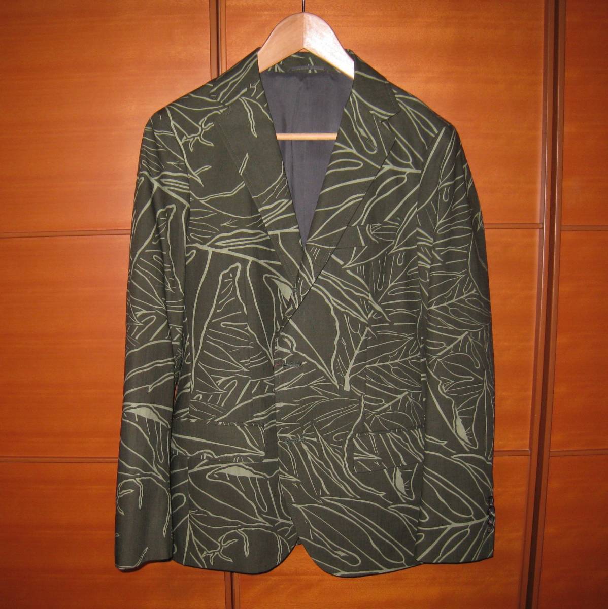 FOREST CLOUD フォレストクラウド Sig zane シグゼーン 3ボタン ジャケット 44 新品 OLIVE hawaii ハワイ フラダンス ハワイアンシャツ