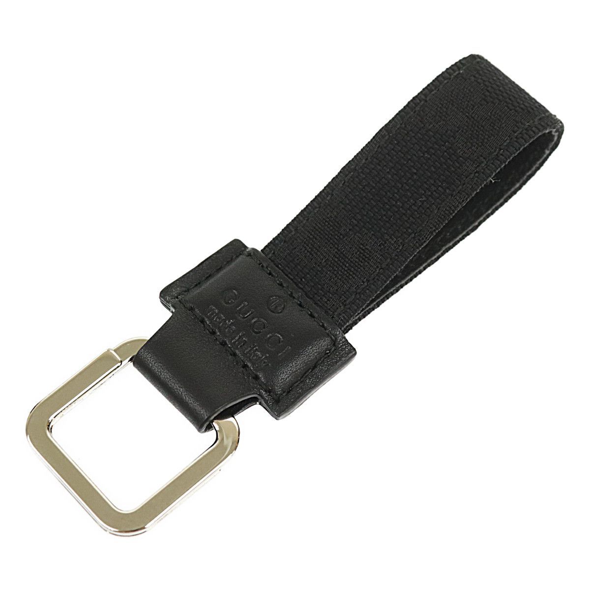 グッチ GUCCI キーリング キーホルダー GGキャンバス ブラック 中古SA