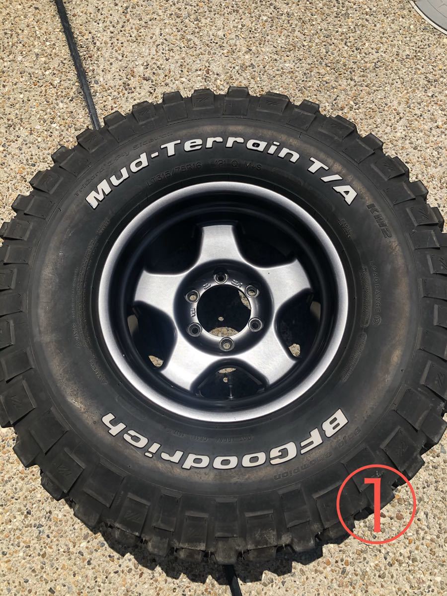 直接引取限定 ブラッドレー 315/75R16 BFgoodrich MudTerrain 16x8jj-25 ランクル ランドクルーザー ガンメタ グッドリッチ_1