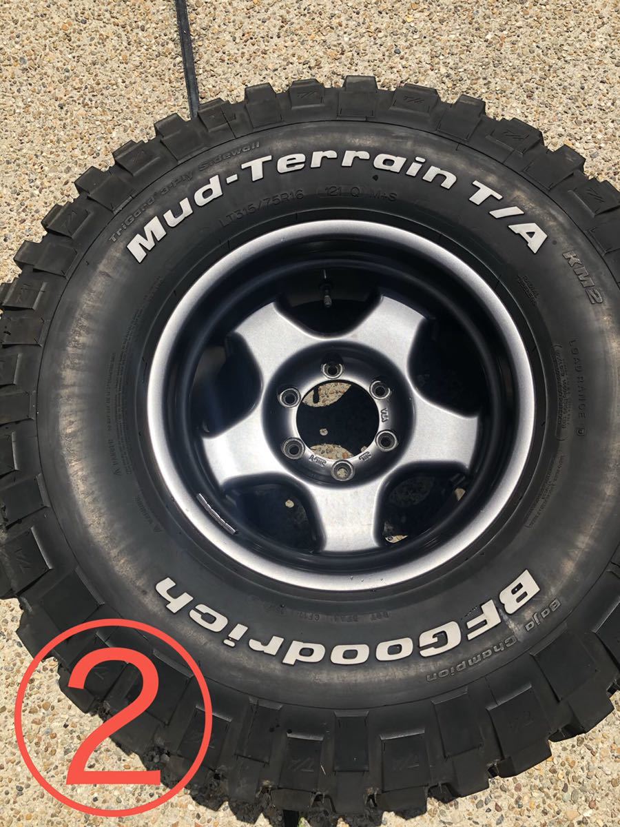 直接引取限定 ブラッドレー 315/75R16 BFgoodrich MudTerrain 16x8jj-25 ランクル ランドクルーザー ガンメタ グッドリッチ_3