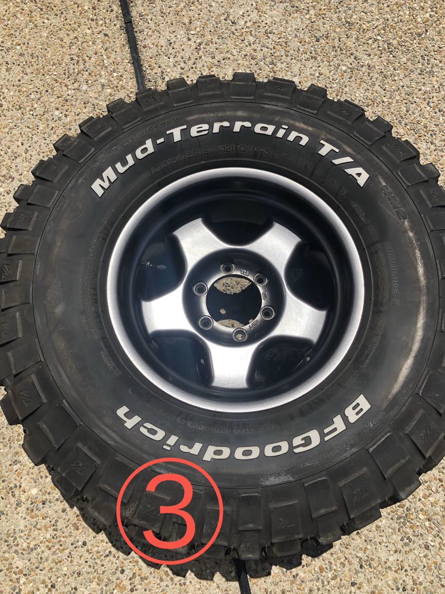 直接引取限定 ブラッドレー 315/75R16 BFgoodrich MudTerrain 16x8jj-25 ランクル ランドクルーザー ガンメタ グッドリッチ_5