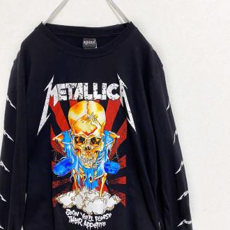 【廃盤】METALLICA and justice for all メンズ S 古着 メタリカ バンドTシャツ ロックTシャツ 長袖 ロンT メタルジャスティス