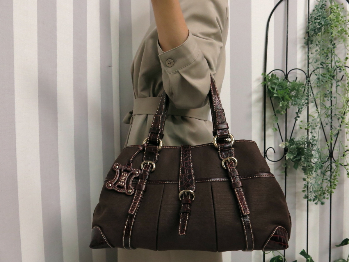 CELINE セリーヌ CELINE(セリーヌ) ブラック ⁄ クロコダイル型押し 