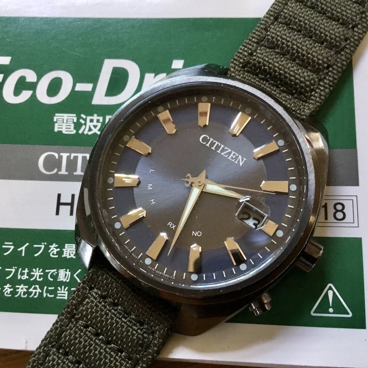稼働品、比較的美品】CITIZEN エコドライブクロノグラフ 腕時計 H500