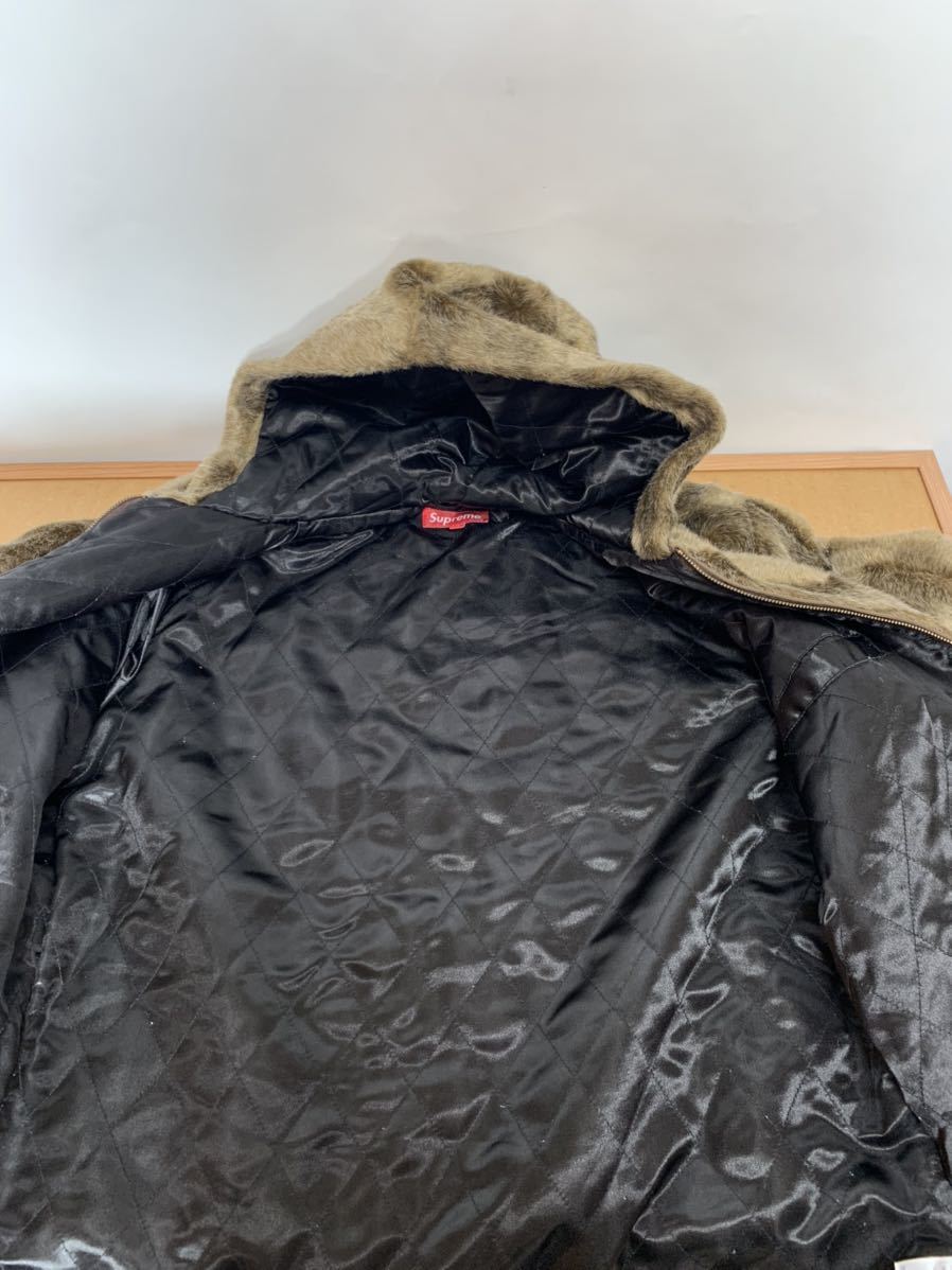 Supreme Faux Fur Hooded Zip Jacket タン ジャスティンビーバー 水原 