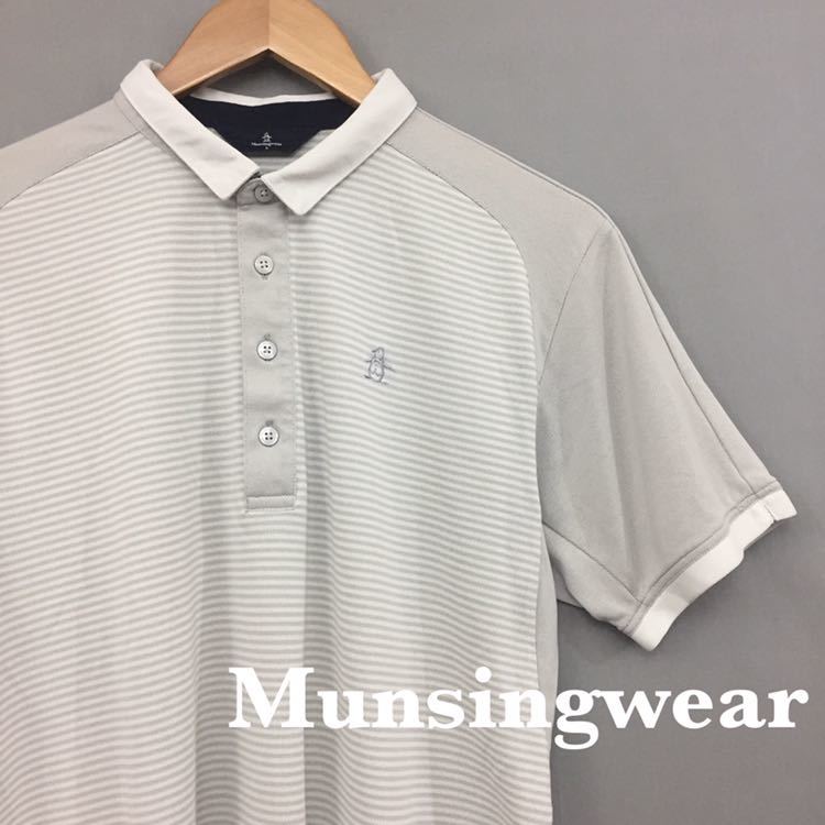  マンシングウェア Munsingwear ポロシャツ ボーダー ゴルフ golf ドライデサント DESCENTE ハーフボタン 半袖 グレー メンズ Lサイズ ♭(マンシング)｜売買されたオークション情報、yahooの商品情報 シャツ