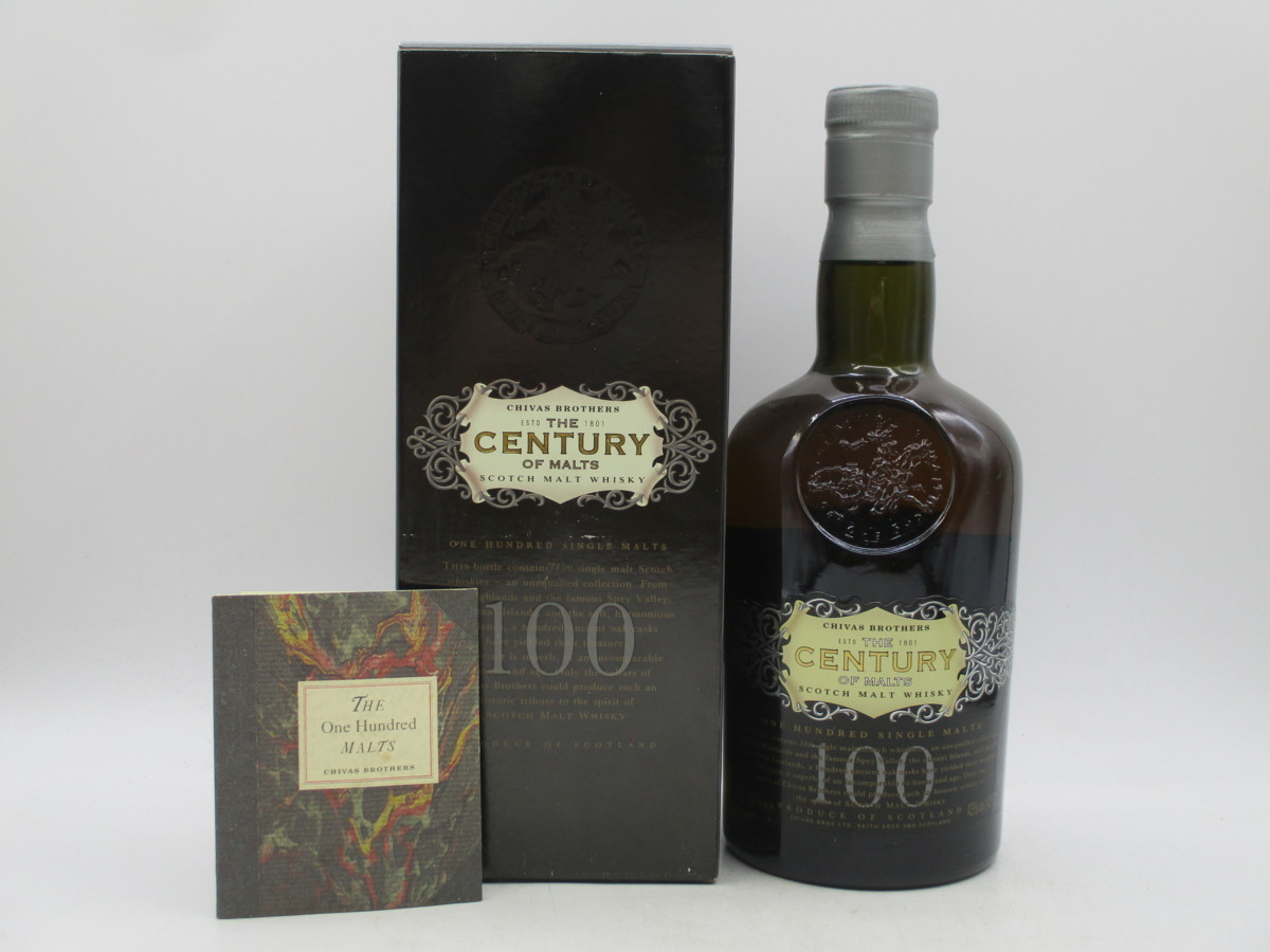 人気，100%新品 THE CENTURY OF MALTS CHIVAS BROTHERS 100 シーバス ザ センチュリー オブ モルツ ウイスキー 箱入 750ml 古酒 E79231(スコッチ)｜売買されたオークション情報、yahooの商品情報をアーカイブ公開 - オークフ スコッチ