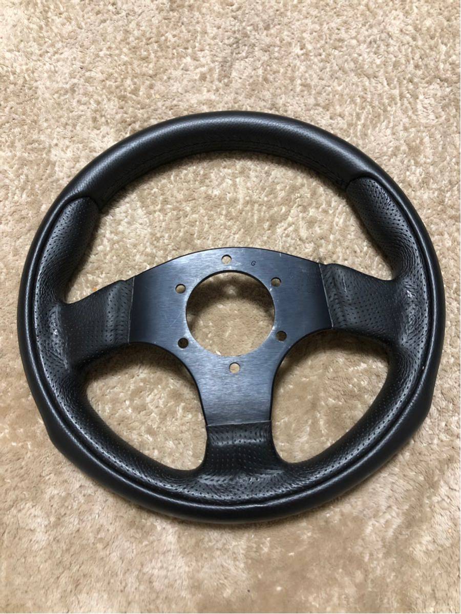 当時物小径ハンドル30πレザー革巻き旧車OBA小径ハンドルMOMONARDI中古