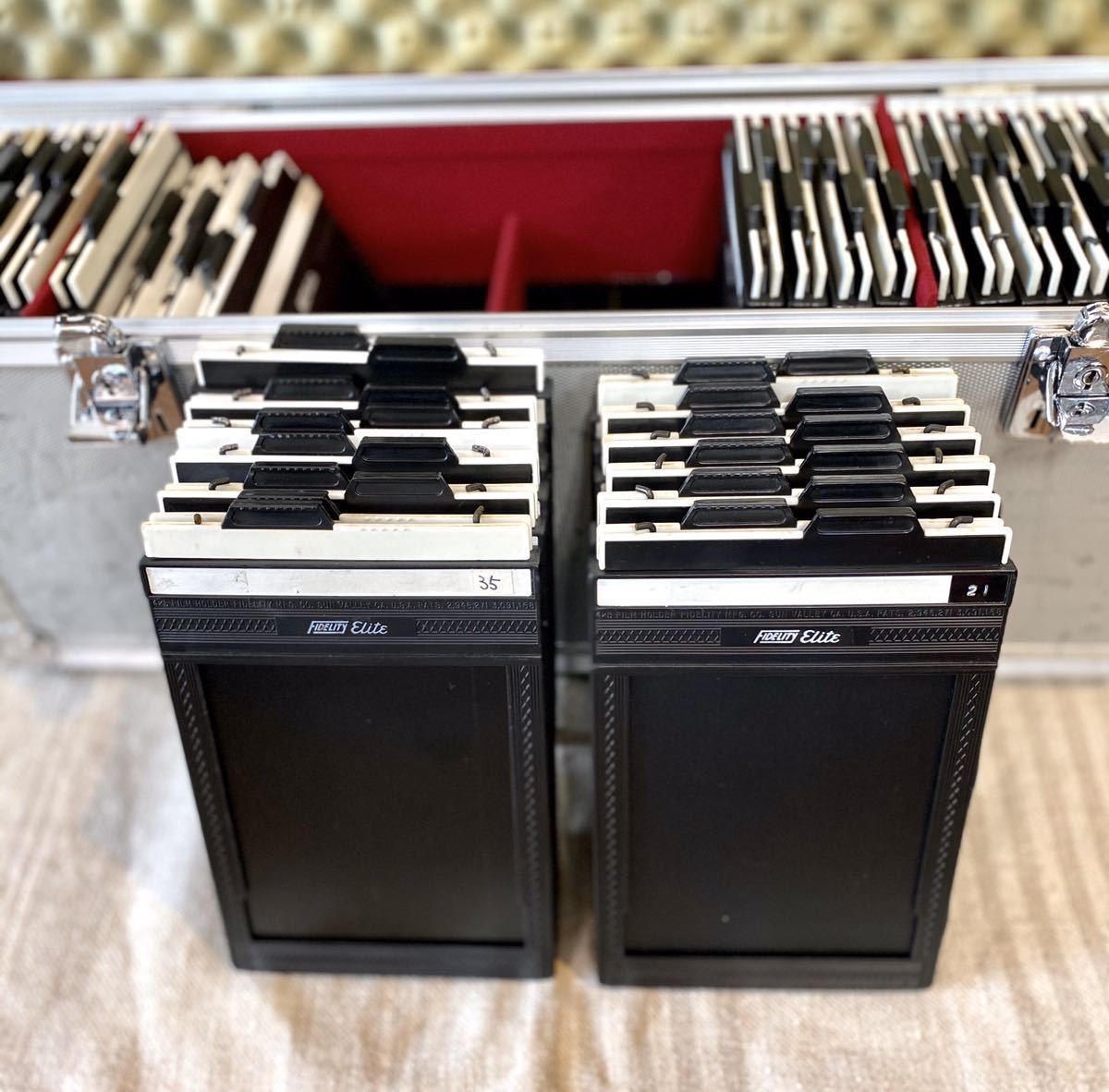 4×5 ホルダー　30枚 程度：AB（良品） 4×5判 大判写真 4x5シートフィルムホルダーの違い