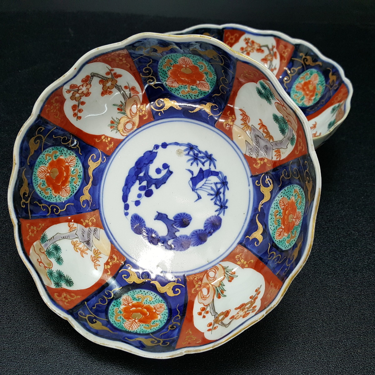 伊万里 古伊万里 大聖寺伊万里 輪華皿 明治 10客 伊万里 古伊万里