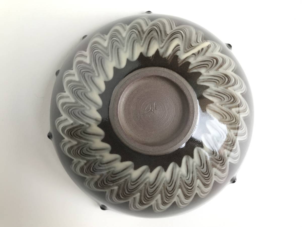 十三代 横石臥牛窯＊現川焼 ☆ 未使用＊現川菓子鉢・木箱付 ◎ 陶器 十