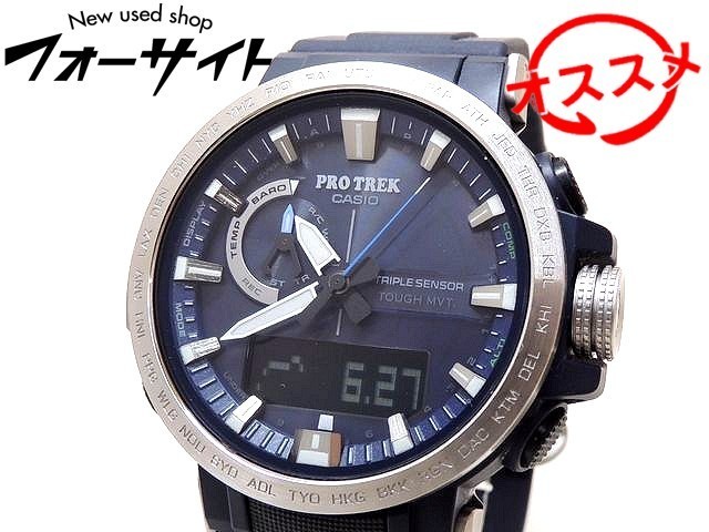 得価，限定SALE CASIO カシオ PROTREK プロトレック PRW-60 ソーラー電波 ネイビー メンズ 時計 ウォッチ 2F(PRO TREK)｜売買されたオークション情報、yahooの商品情報をアーカイブ公開 - オークファン PRO TREK