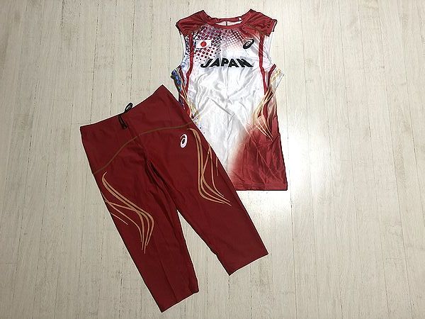 【数量限定，お得】 2015 ワールドリレーズ 世界リレー 陸上 日本代表 選手支給 実使用 レーシングスーツ ＋ レーシングタイツ ユニフォーム 上下セット(オリンピック)｜売買されたオークション情報、yahooの商品 オリンピック