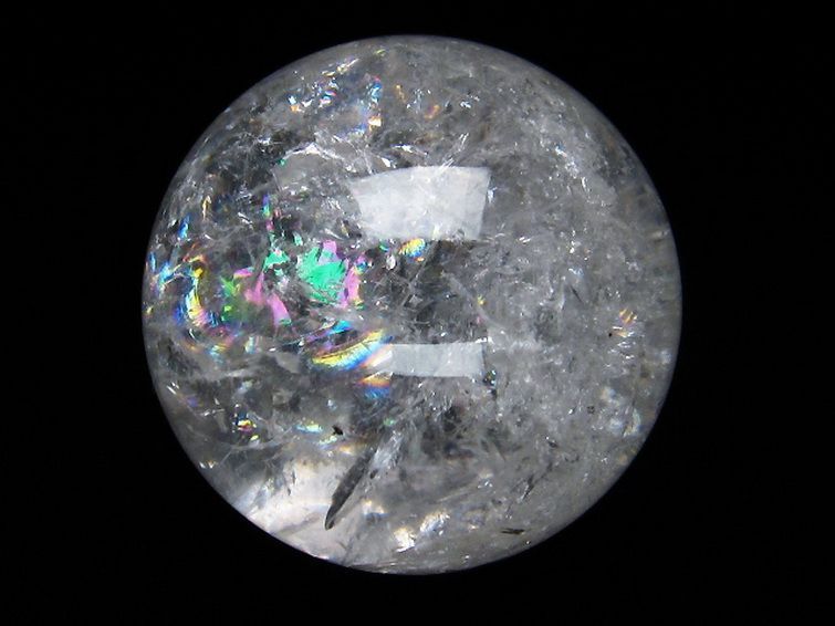 丸玉 誠安◇極品天然AAAAA虹入りヒマラヤ水晶丸玉 ヒマラヤ水晶 [T62