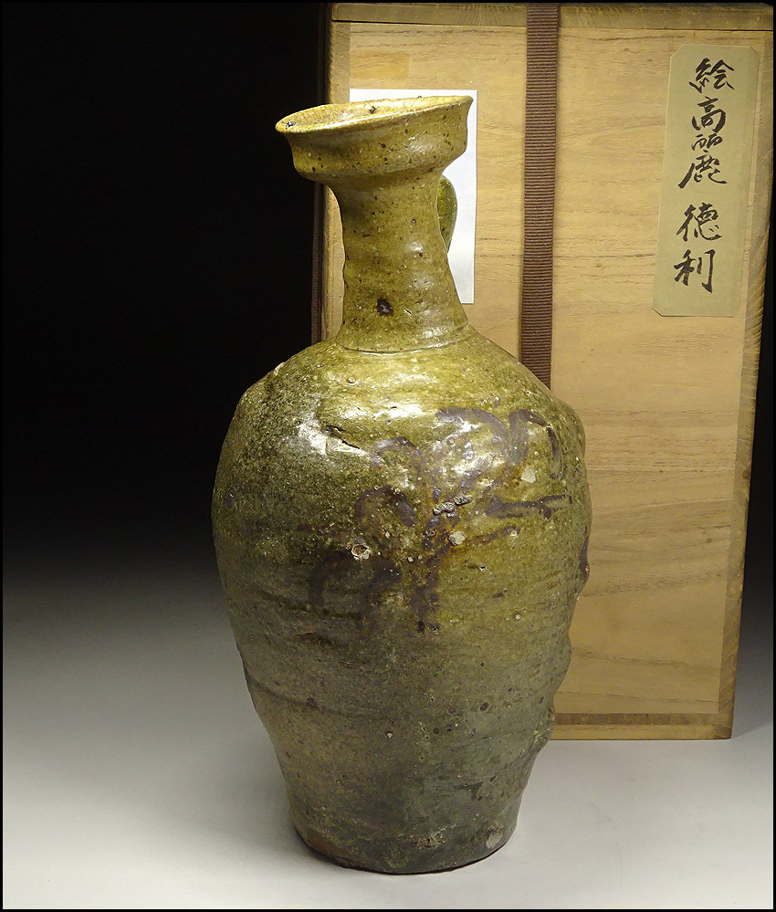 緑屋xt□ 時代物 李朝 絵高麗 壷 木箱付 朝鮮古陶磁
