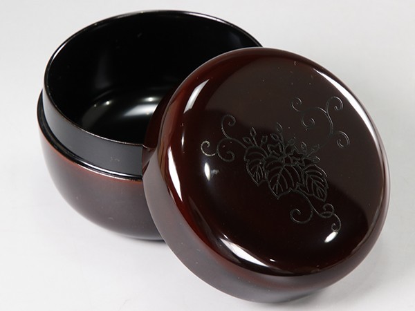 G045. 茶道具【能作】桐唐草蒔絵 平棗 共箱付属 / 茶器茶碗抹茶杓茶入