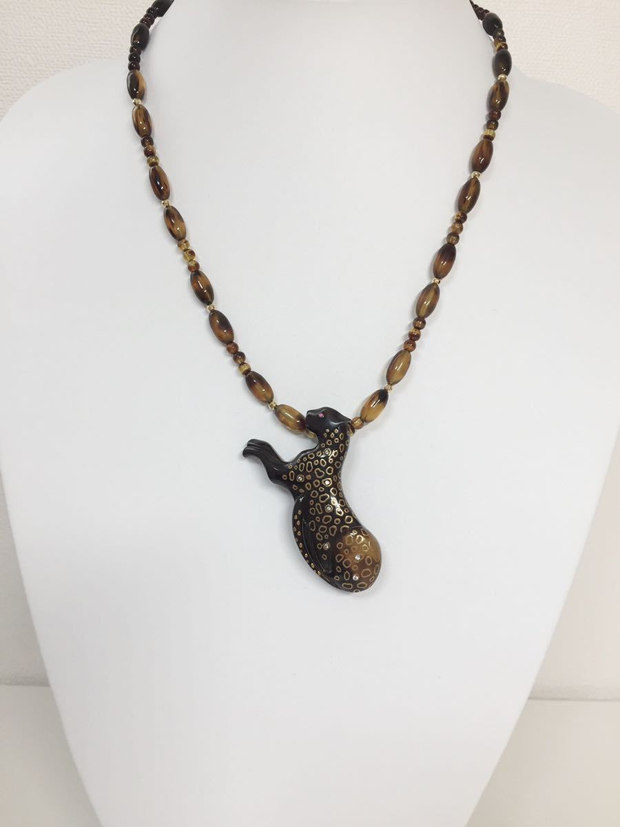 新品】蒔絵師＊松山武司ヒョウべっ甲ブローチ兼ネックレス＊螺鈿らでん