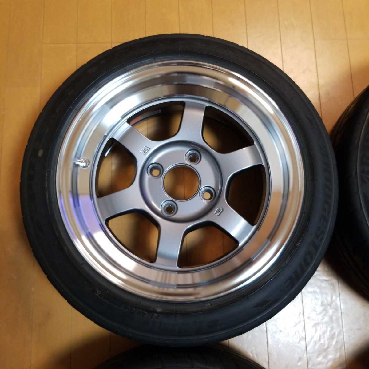 レイズ RAYS TE37V ガンメタ 14インチ PCD100 4穴 7J+18 RE-71R 2本