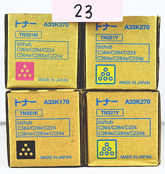 23.【新品】コニカミノルタ　トナー　TN321　K/Y/M　ブラック/イエロー/マゼンタ　3色4本セット　純正