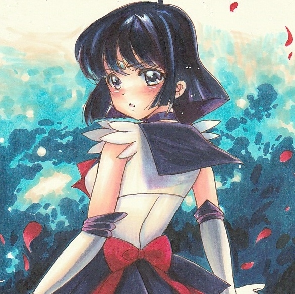 同人手描きイラスト☆セーラーサターン：土萠ほたる「標準戦闘服」A4