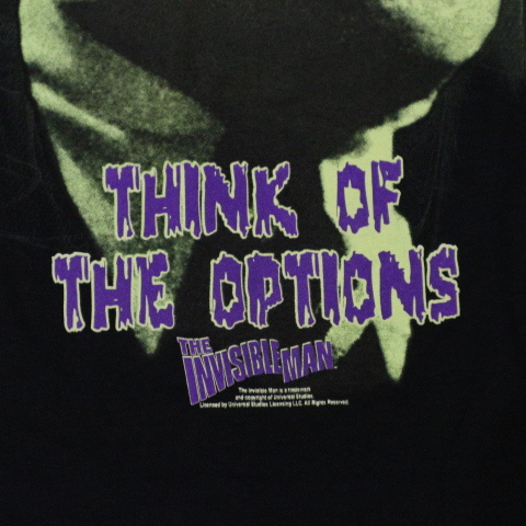 Invisible Man The 透明人間 ムービー 半袖Ｔシャツ T-Shirt Tシャツ INVISIBLE - 長期納期 ブラック ヴィンテージ 映画『透明人間』 InvisibleMan Garbs