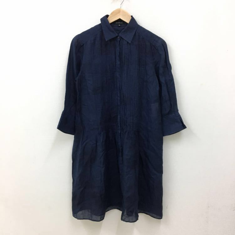 H133 Epoca エポカ リネン シャツ シャツワンピ ワンピース シアーシャツ ネイビー 麻100 レディース 40 L相当 三陽商会 Lサイズ 売買されたオークション情報 Yahooの商品情報をアーカイブ公開 オークファン Aucfan Com