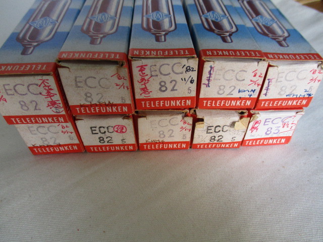 真空管 TELEFUNKEN ECC82 9本 ECC83 1本 全10本セット telefunken