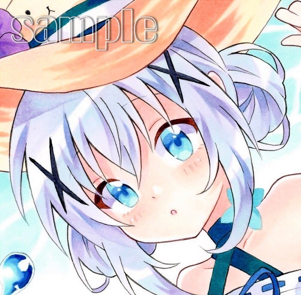 同人手描きイラスト ご注文はうさぎ か ごちうさ 香風智乃 チノ 水着 手描きイラスト 売買されたオークション情報 Yahooの商品情報をアーカイブ公開 オークファン Aucfan Com