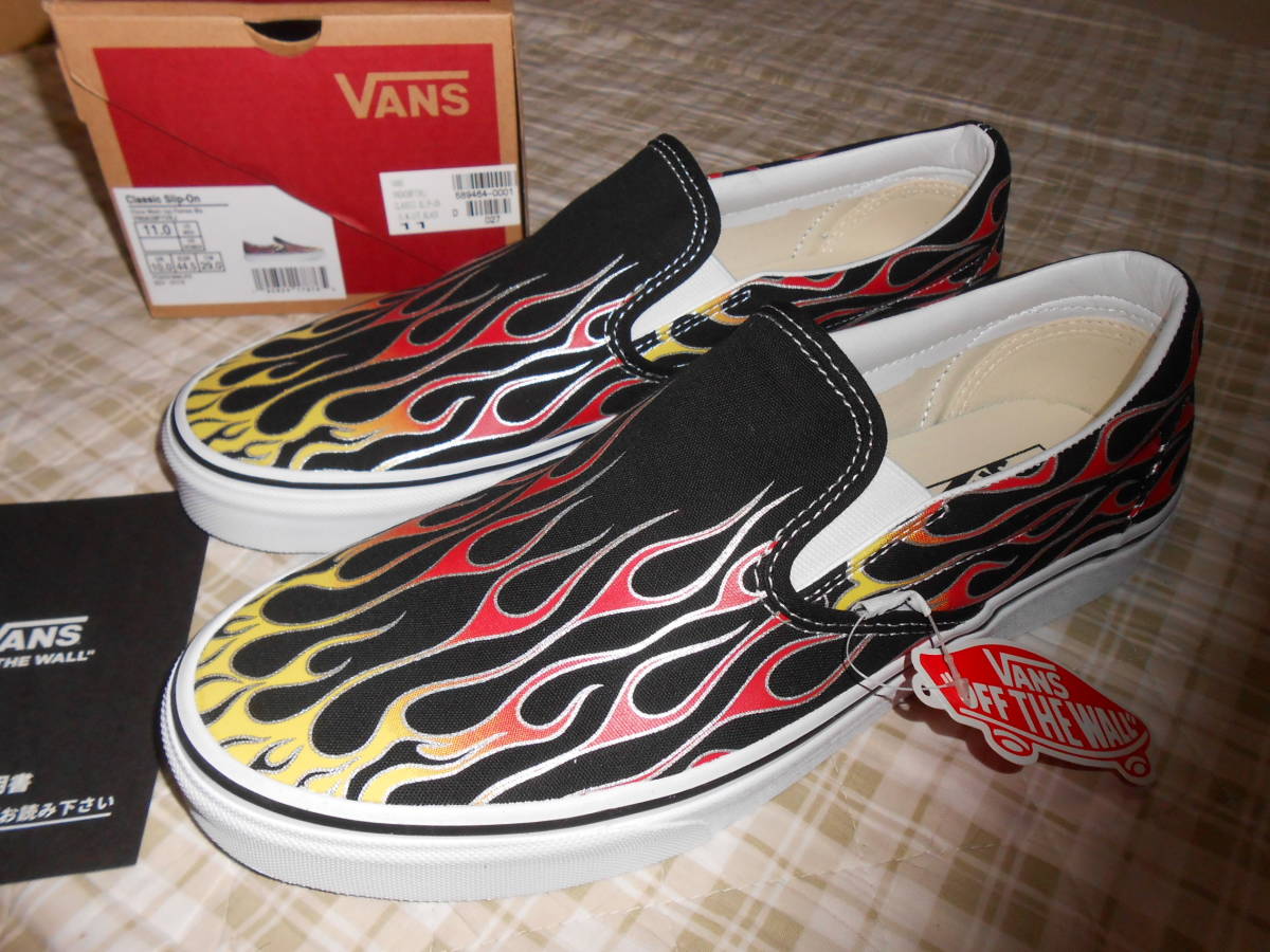 VANS スリッポン flame バンズ - 25.5cm Flames Checker ヴァンズ 