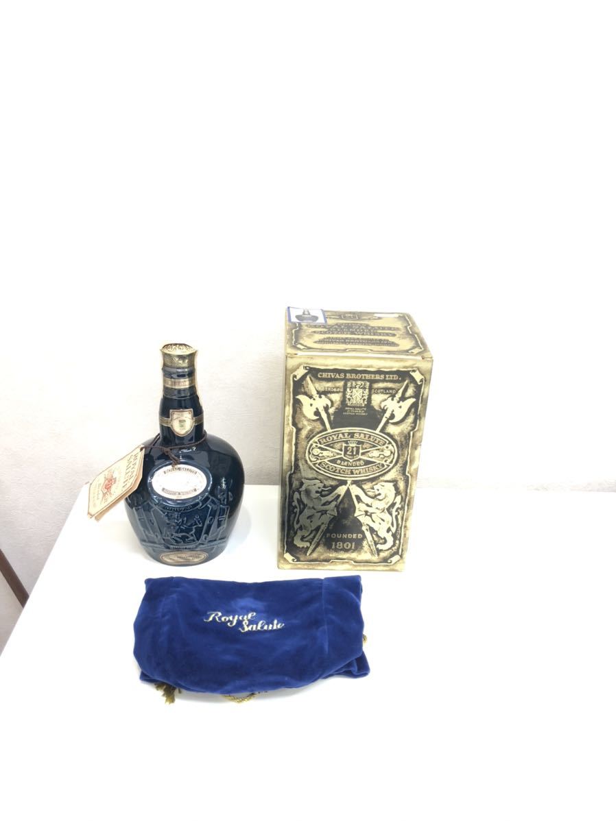 ※２０歳未満の者に対する酒類の販売はしません※ 未開栓 シーバス 750ml 21年 ロイヤルサルート スコッチウイスキー 古酒 巾着 箱付き 青 