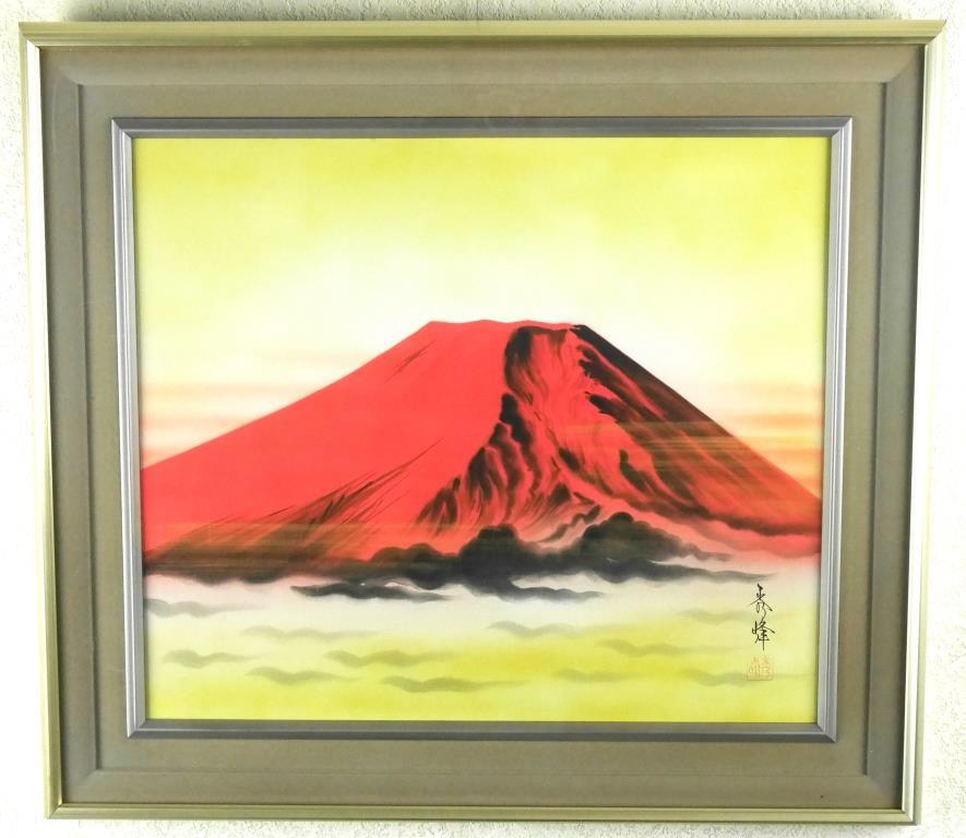 日本画 秀峰作 日本画「赤富士」 Yahoo!オークション 「赤富士 (絵画) 日本画」日本画 の落札 日本画