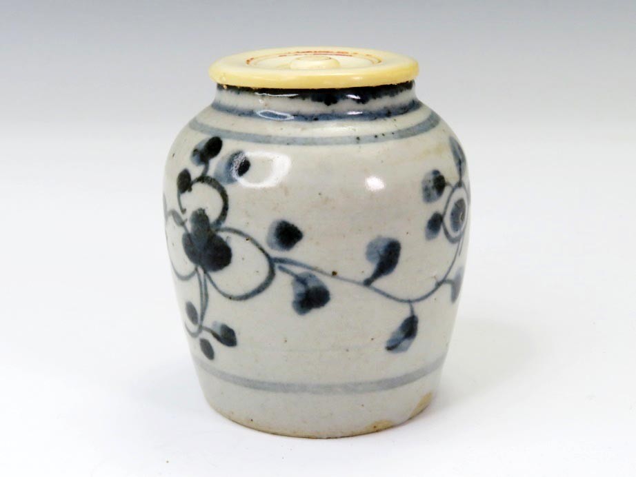 98】お茶席道具 中国美術品 古染付 茶入（買取・蔵出・遺品整理品）