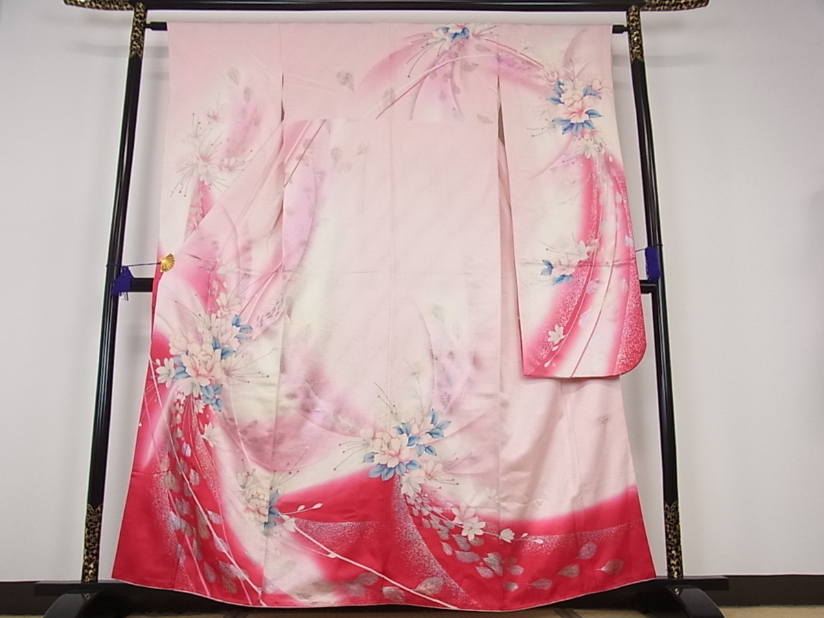 やまと誂製 正絹 着物屋こころ□豪華振袖 作家物 逸品 oa196 ラメ 銀彩 