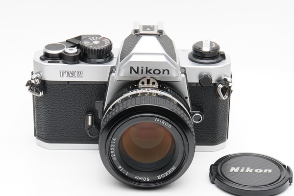 Nikon New FM2 /Nikkor 50mm F1.4レンズ/ケース付 フジヤカメラ】難有り品 Nikon NEW FM-2 シルバー ＆ Ai 50mm F1.4
