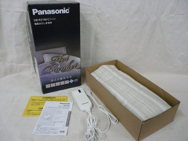 20Y0237 3 Panasonic パナソニック 電気かけしき毛布 シングル Mサイズ 188×137cm DB-R31M ベージュ 2016年製 中古