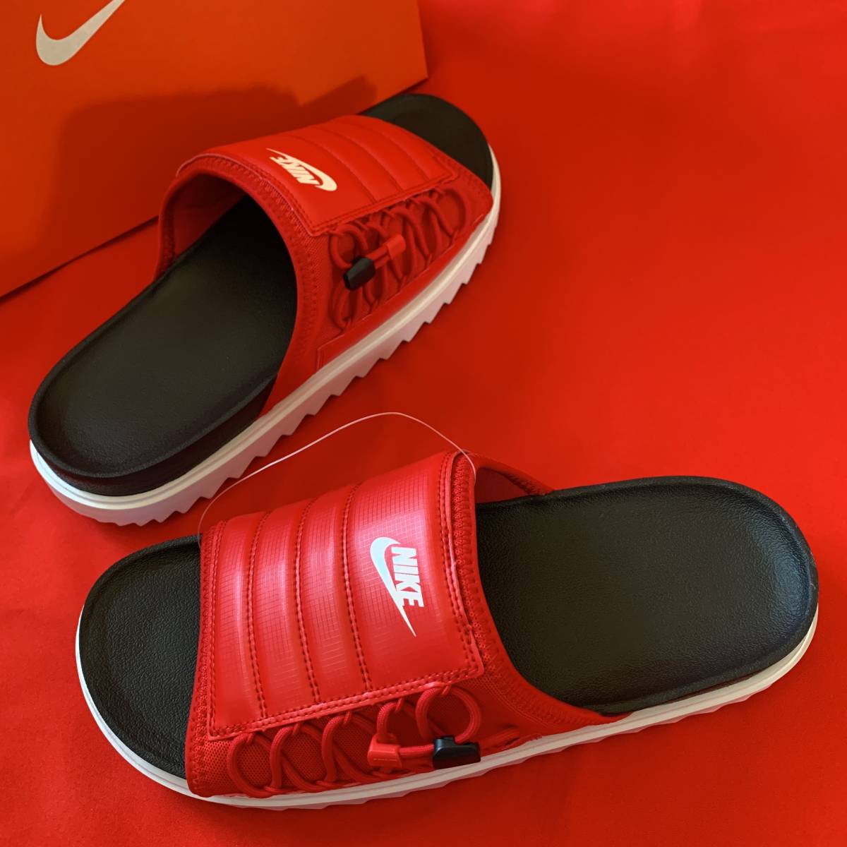 新品 正規品 サイズ29cm NIKE ナイキ ASUNA SLIDO アスナ スライド サンダル マイクロロゴ レッド ブラック ホワイト US11 箱付き