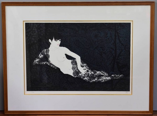 加山又造「レースをまとった人魚」版画36×54.4cm Yahoo!オークション