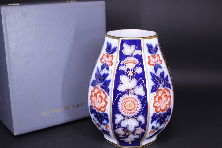 b-5266 大倉陶苑 花瓶 共箱(大倉陶園)｜売買されたオークション情報、yahooの商品情報をアーカイブ公開 - オークファン 大倉陶園
