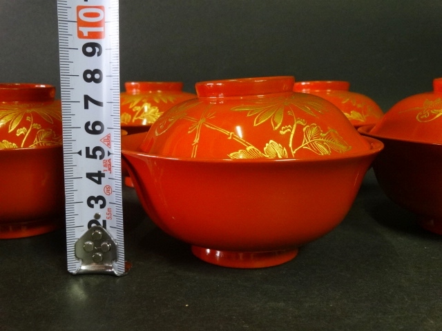 輪島塗 吸物椀 木製 漆器 蒔絵 食器 九客 蓋付 木製漆器 沈金 蓋物椀