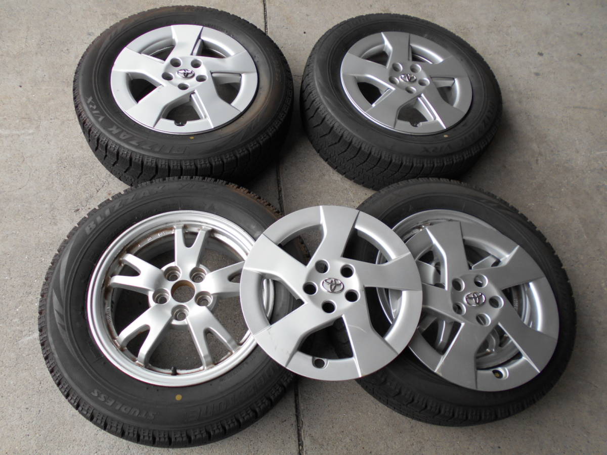 T-887】 トヨタ/プリウス純正 195/65R15 スタッドレス set 中古4本 T