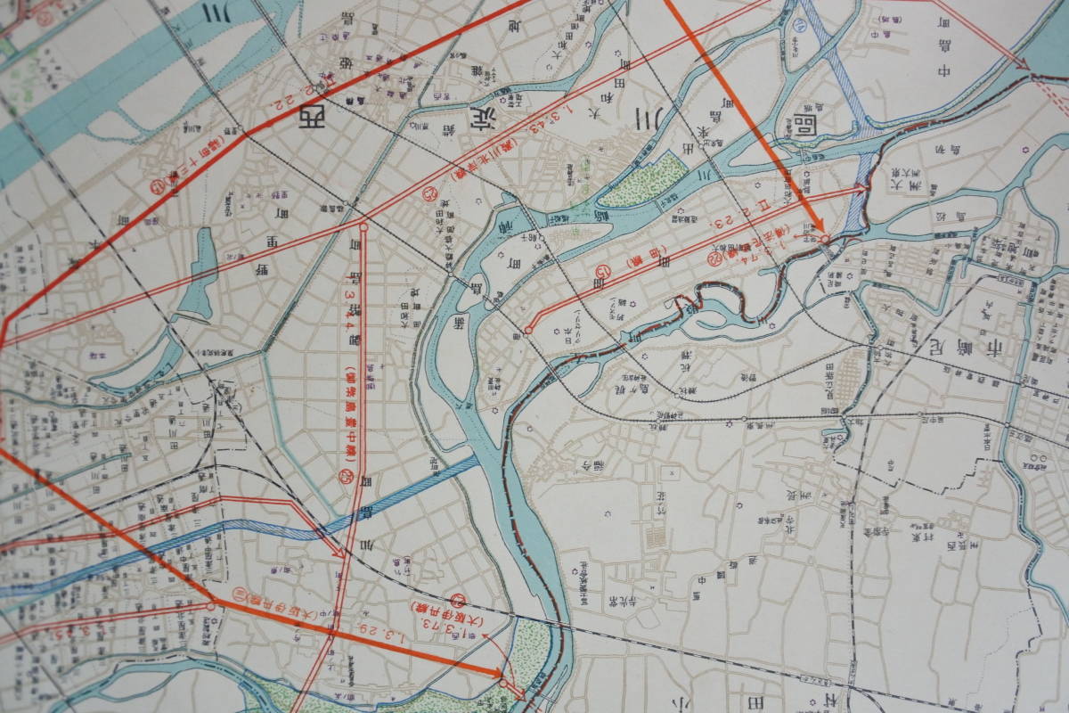 戦前昭和9年☆大阪都市計画図⁄地図☆大阪市役所 彩色『大阪 –