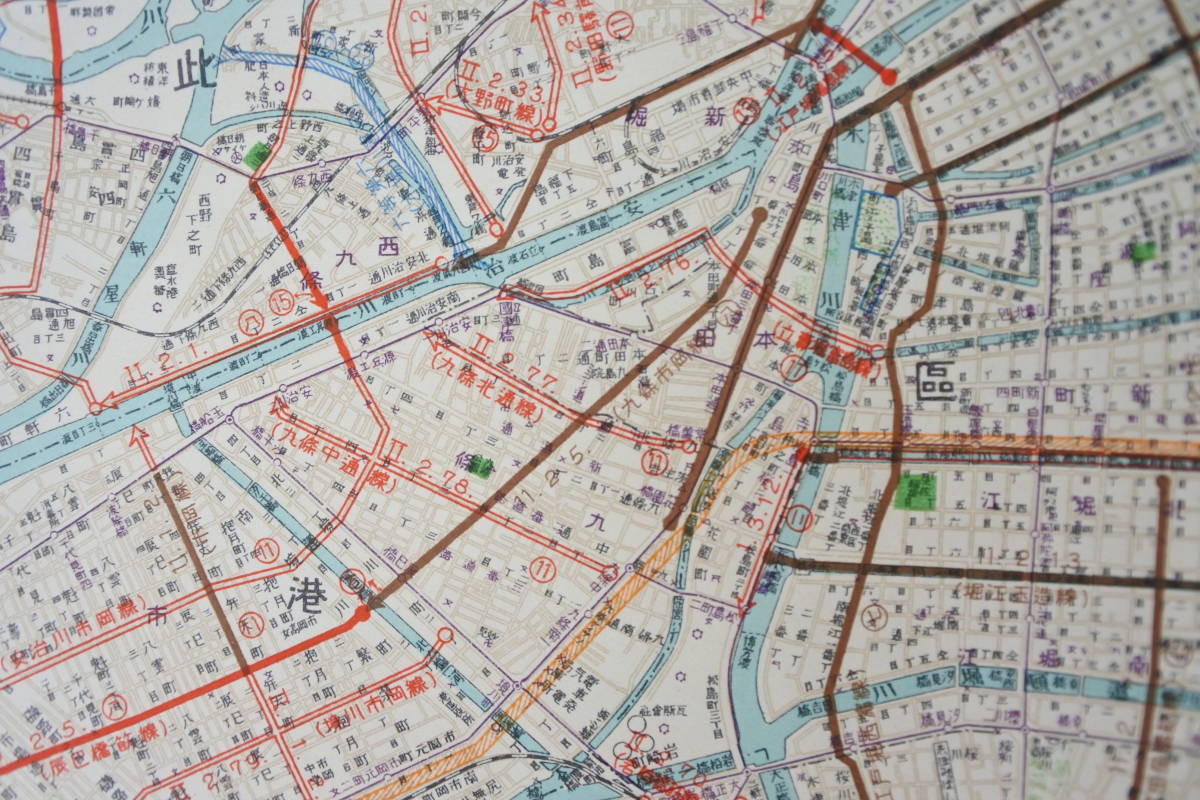 戦前昭和9年☆大阪都市計画図⁄地図☆大阪市役所 彩色『大阪 –