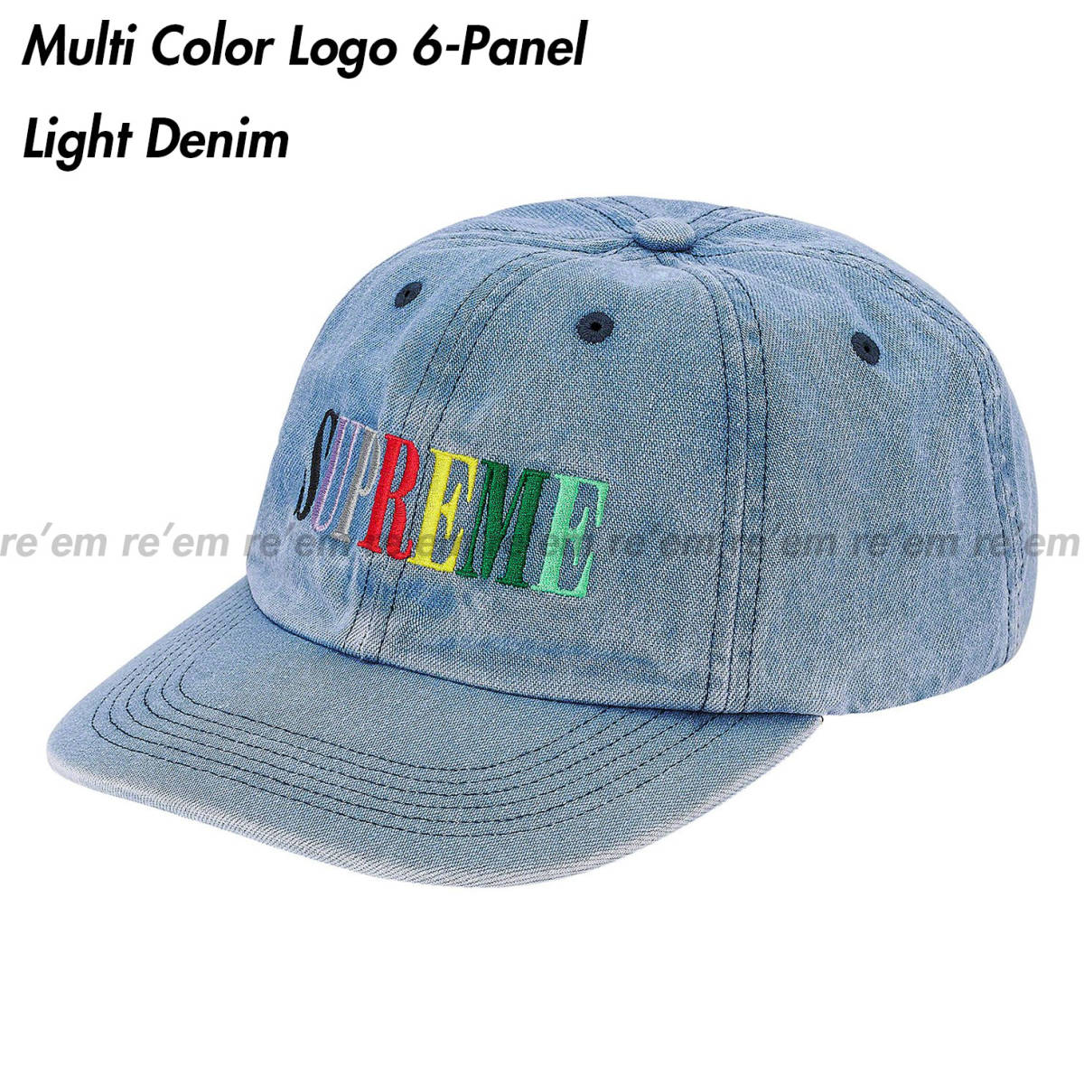 爆買い，新作登場 SALE 国内正規品 タグ付き Supreme 2020 20 FW AW Multi Color Logo 6-Panel Light Denim デニム マルチ ロゴ 6 パネル Cap キャップ(帽子)｜売買されたオークション情報、yahooの商品情報をアーカイブ公開 - オー 服飾小物